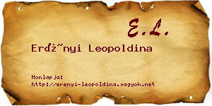 Erényi Leopoldina névjegykártya